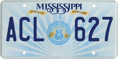 MS license plate ACL627