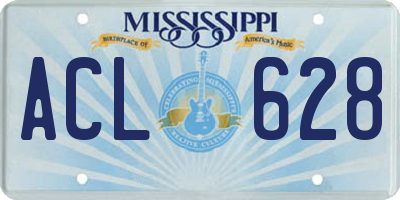 MS license plate ACL628