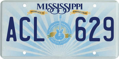 MS license plate ACL629