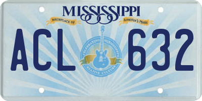 MS license plate ACL632
