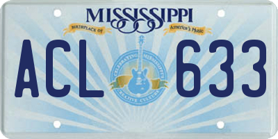 MS license plate ACL633