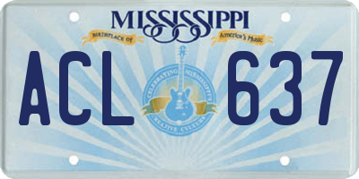 MS license plate ACL637