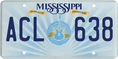 MS license plate ACL638