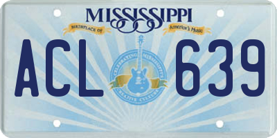 MS license plate ACL639