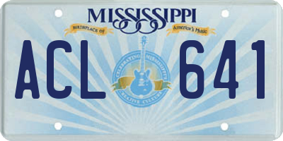 MS license plate ACL641