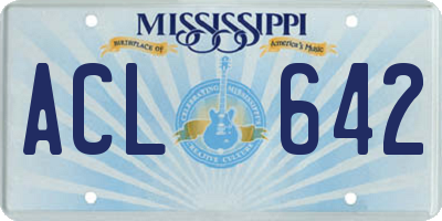MS license plate ACL642