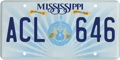 MS license plate ACL646