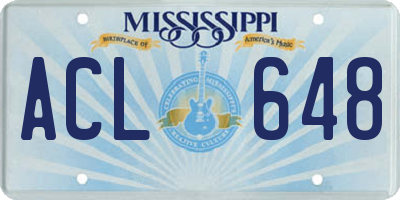 MS license plate ACL648