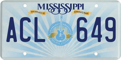 MS license plate ACL649
