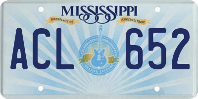 MS license plate ACL652