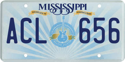 MS license plate ACL656
