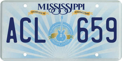 MS license plate ACL659