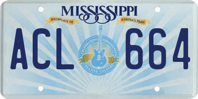 MS license plate ACL664