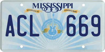 MS license plate ACL669