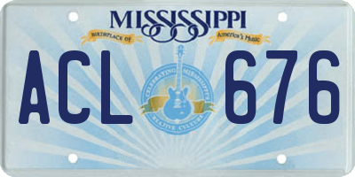 MS license plate ACL676