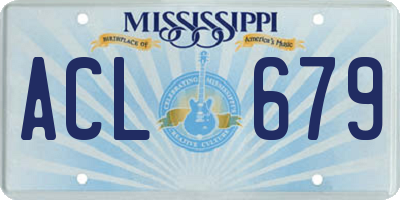 MS license plate ACL679