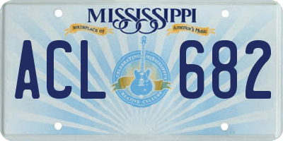 MS license plate ACL682