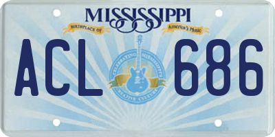 MS license plate ACL686