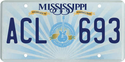 MS license plate ACL693