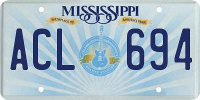 MS license plate ACL694