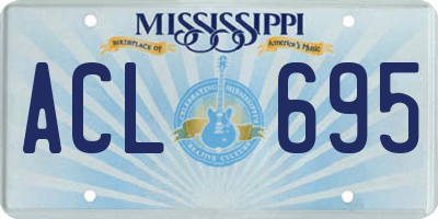 MS license plate ACL695