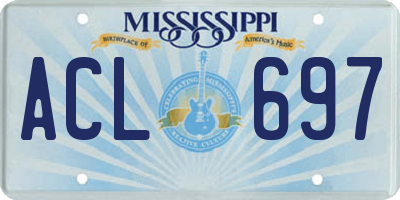 MS license plate ACL697