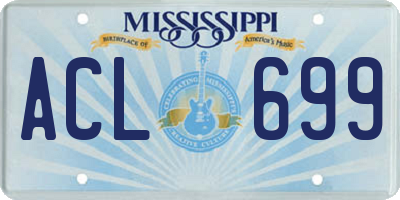 MS license plate ACL699