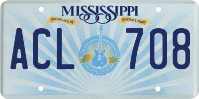 MS license plate ACL708