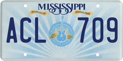 MS license plate ACL709