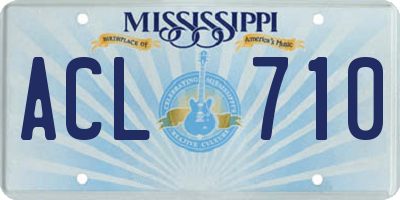 MS license plate ACL710
