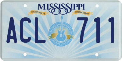 MS license plate ACL711