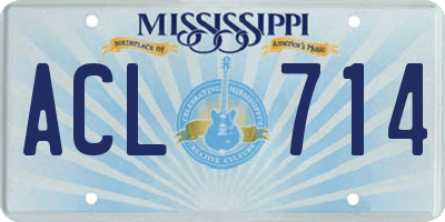 MS license plate ACL714
