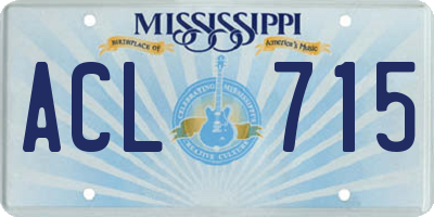 MS license plate ACL715