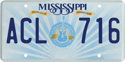 MS license plate ACL716