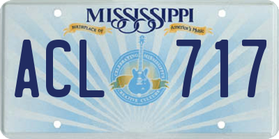 MS license plate ACL717