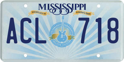MS license plate ACL718