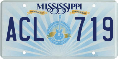MS license plate ACL719