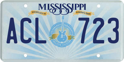 MS license plate ACL723