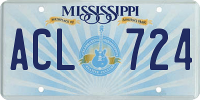MS license plate ACL724