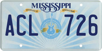MS license plate ACL726