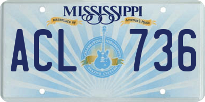 MS license plate ACL736