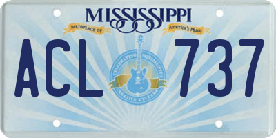 MS license plate ACL737