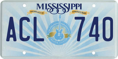 MS license plate ACL740