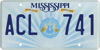 MS license plate ACL741