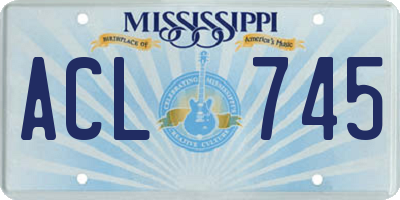 MS license plate ACL745