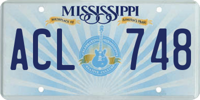 MS license plate ACL748