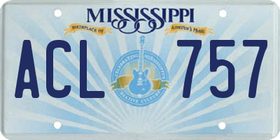MS license plate ACL757