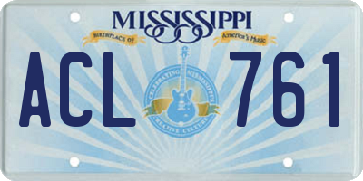 MS license plate ACL761