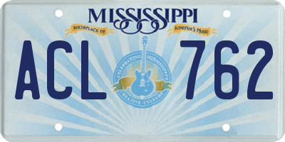 MS license plate ACL762
