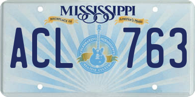 MS license plate ACL763